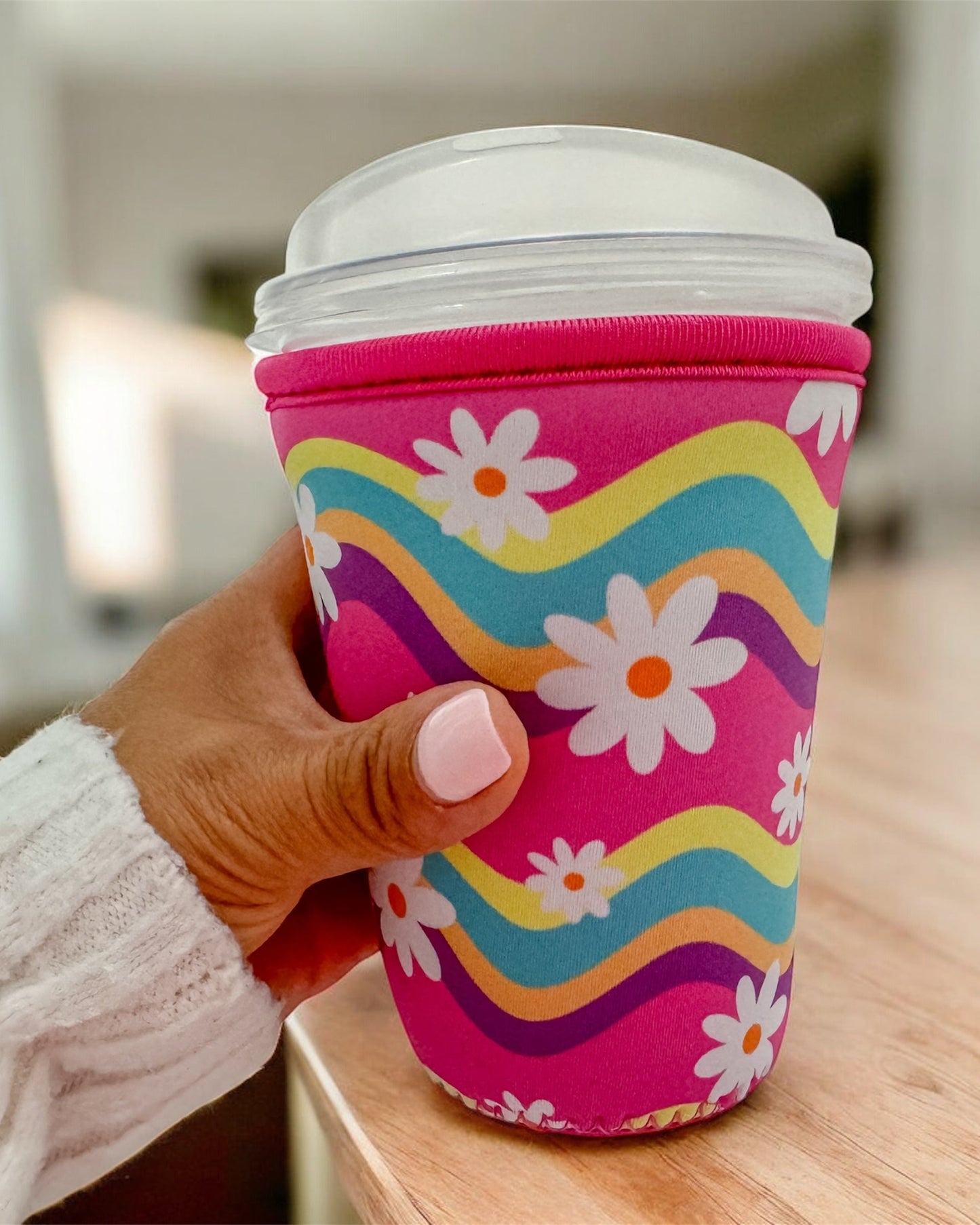 Coffee Cup Cover - Daisies Iced Drink Sleeve