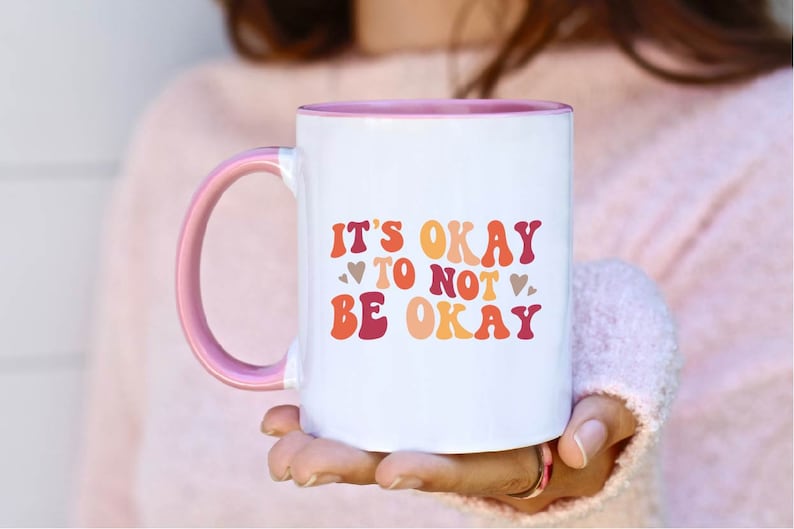 Encouragement gift box / It's ok to not be ok retro mug / sending love & strength / depression care package / illness or miscarriage basket.