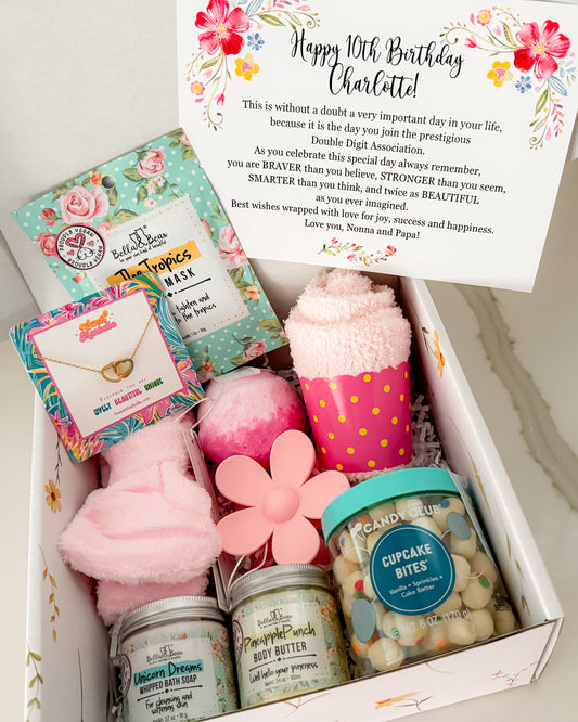 10th birthday gift box for a girl - spa Gift basket for Girls