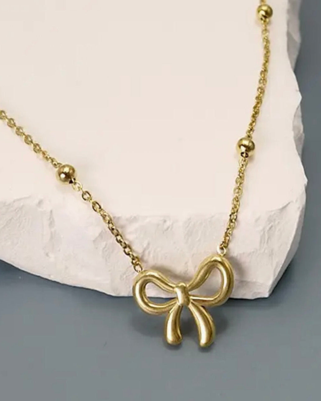 Dainty bow necklace / Tiny 18k Gold plated Jewelry