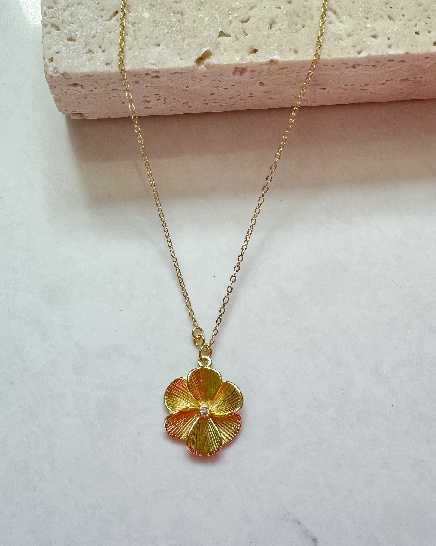 18K Gold Filled Flower necklace