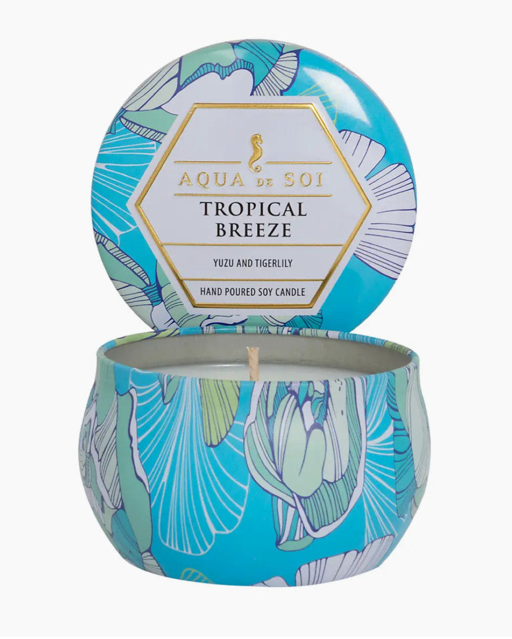 Tropical breeze 4oz tin soy candle