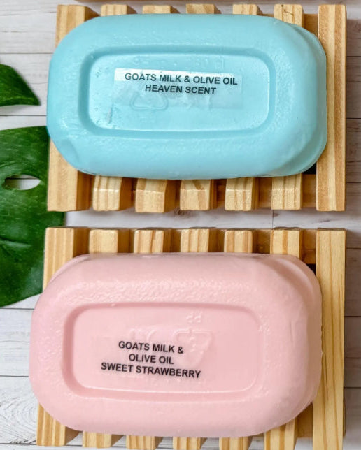 Greek Style Goat mil soap with wooden tray