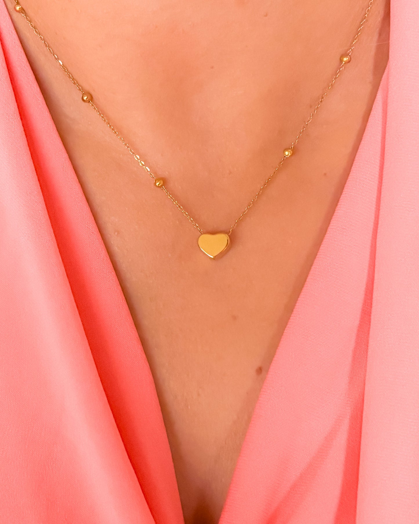 Gold Plated Tiny Minimalist Heart Necklace