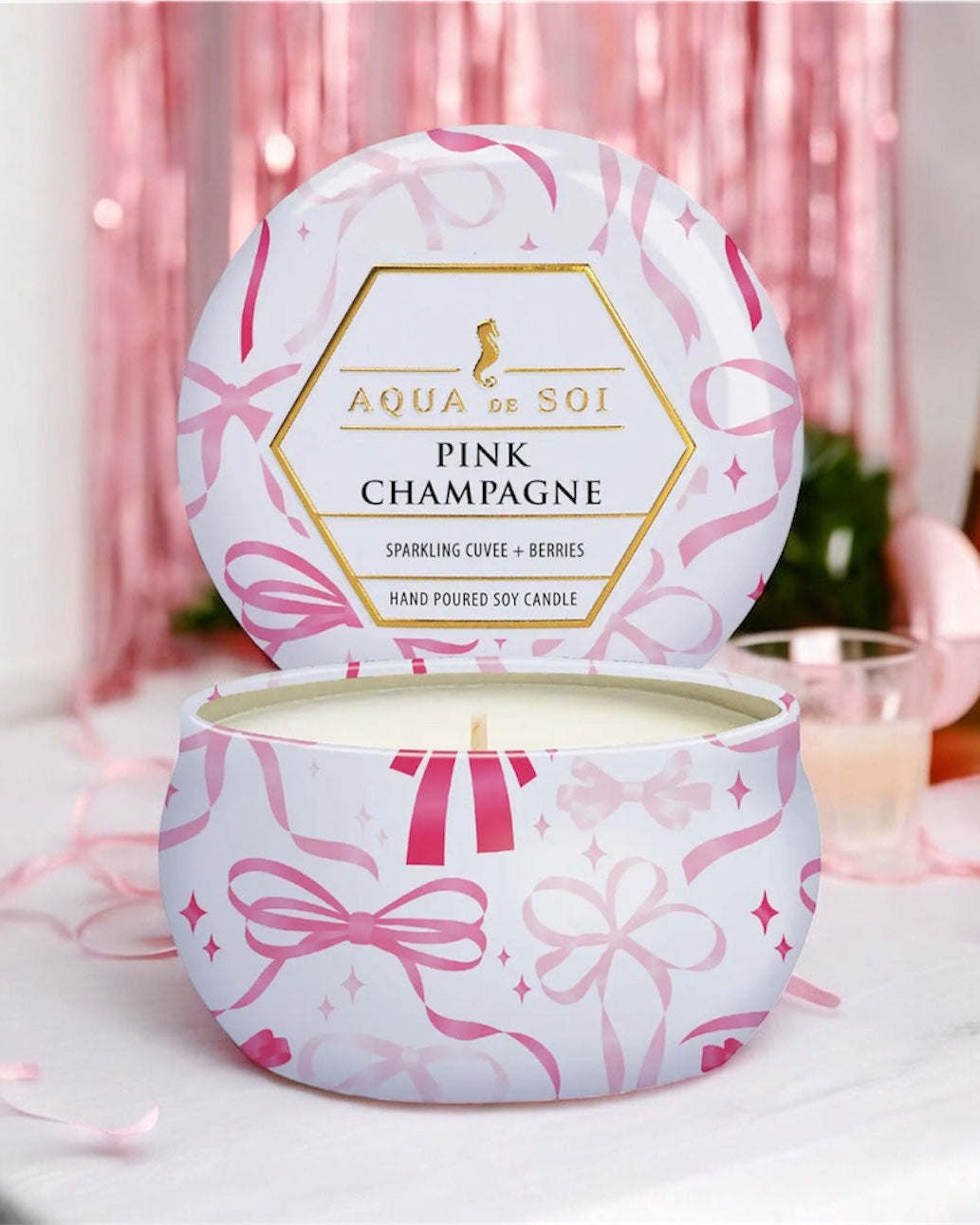 Pink Champagne soy candle 4oz Limited Edition