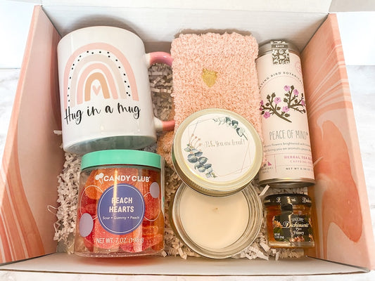 Sending you a hug Box / tea and mug gift set / Comforting gift box / Uplifting gift / Encouraging gift for her / Anxiety gift / care package