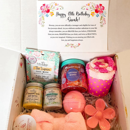 13th birthday gift box for a girl / Gift for 13-year-old / pamper spa gift box / birthday gift for daughter, niece, granddaughter turning 13