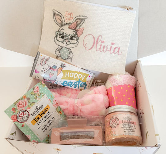Easter Gift Box for Tween Girl / Personalized Easter Gift Basket / Easter Pamper spa Box for Teen /gift for a niece, daughter, granddaughter