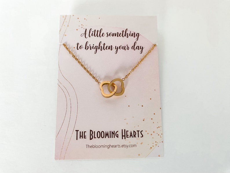 Dainty Interlocking Hearts Necklace Tiny 18k Gold plated - ADD ON - Build a box