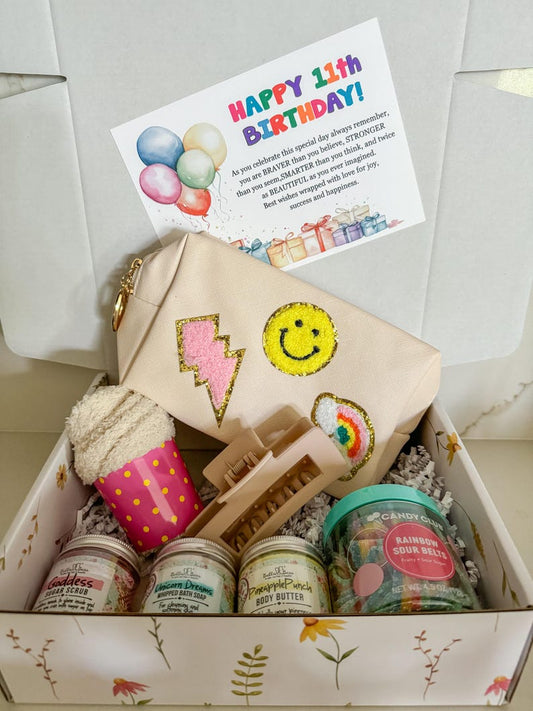 Birthday gift box for teen or tween girl / Spa gift for Granddaughter niece daughter / 11th birthday gift or any birthday / 11 year old gift