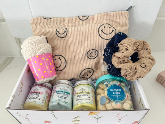 Corduroy Cosmetic Bag for girls / Teen or tween girl birthday gift box / Teenager gift basket / Spa gift for Granddaughter niece daughter
