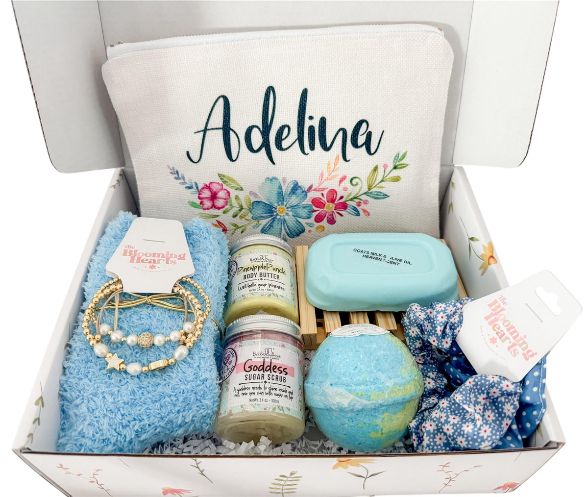 Teen girl gift box personalized / Teenager birthday Gift basket for Girl / Preteen or tween encouragement spa gift / niece daughter gift.