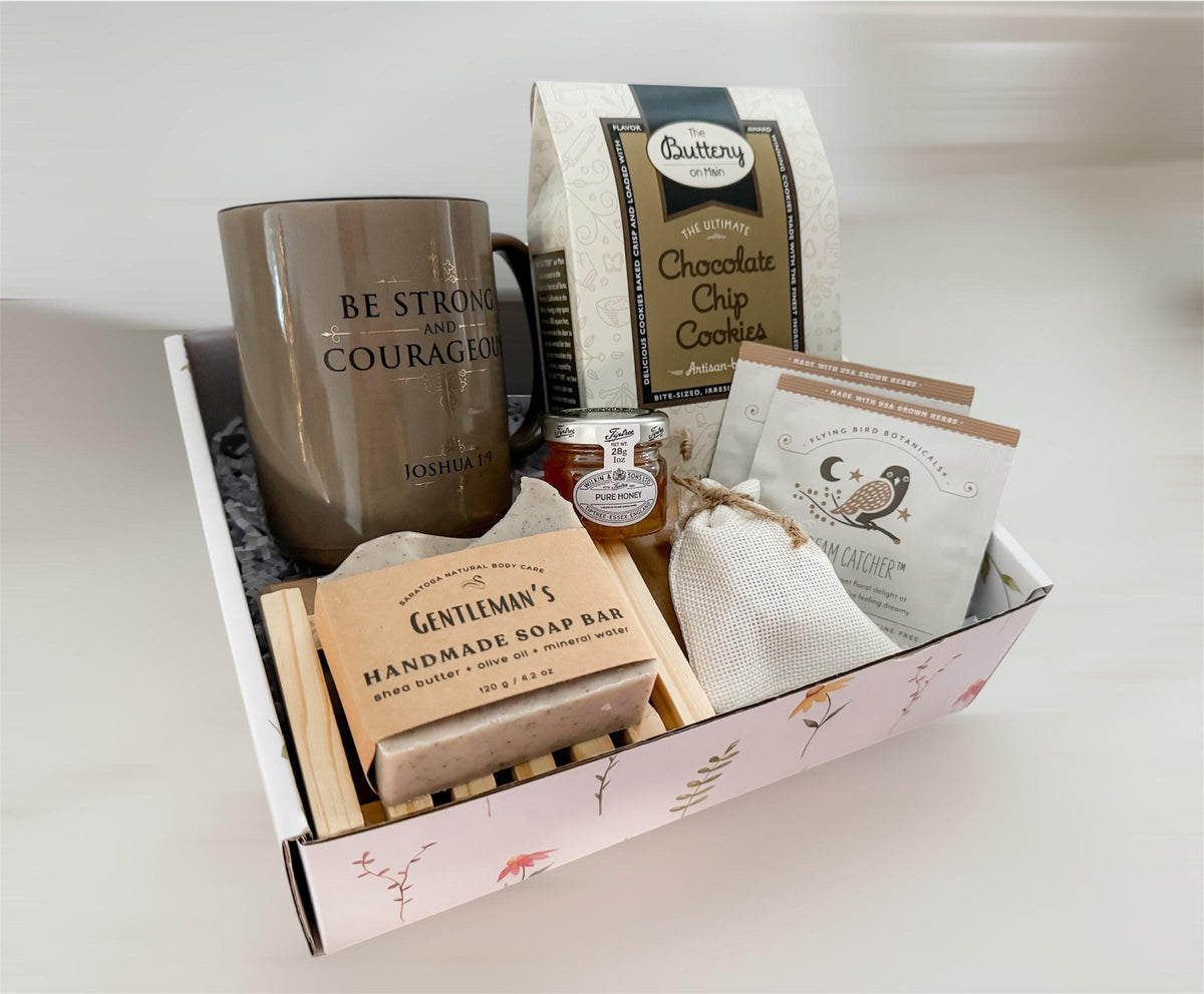 Support care package for him / Sending prayers of healing / Christian Gift box for men / grieving / get well / Sympathy Gift / Hug in a box