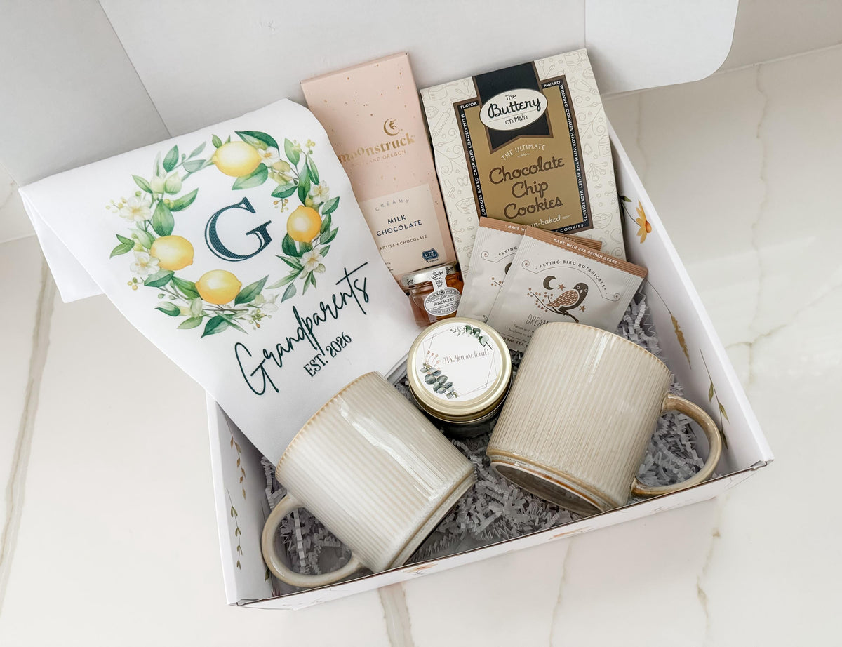 New grandparents gift basket / Grandparents Pregnancy Announcement gift box / Care Package For new   grandparents from daughter