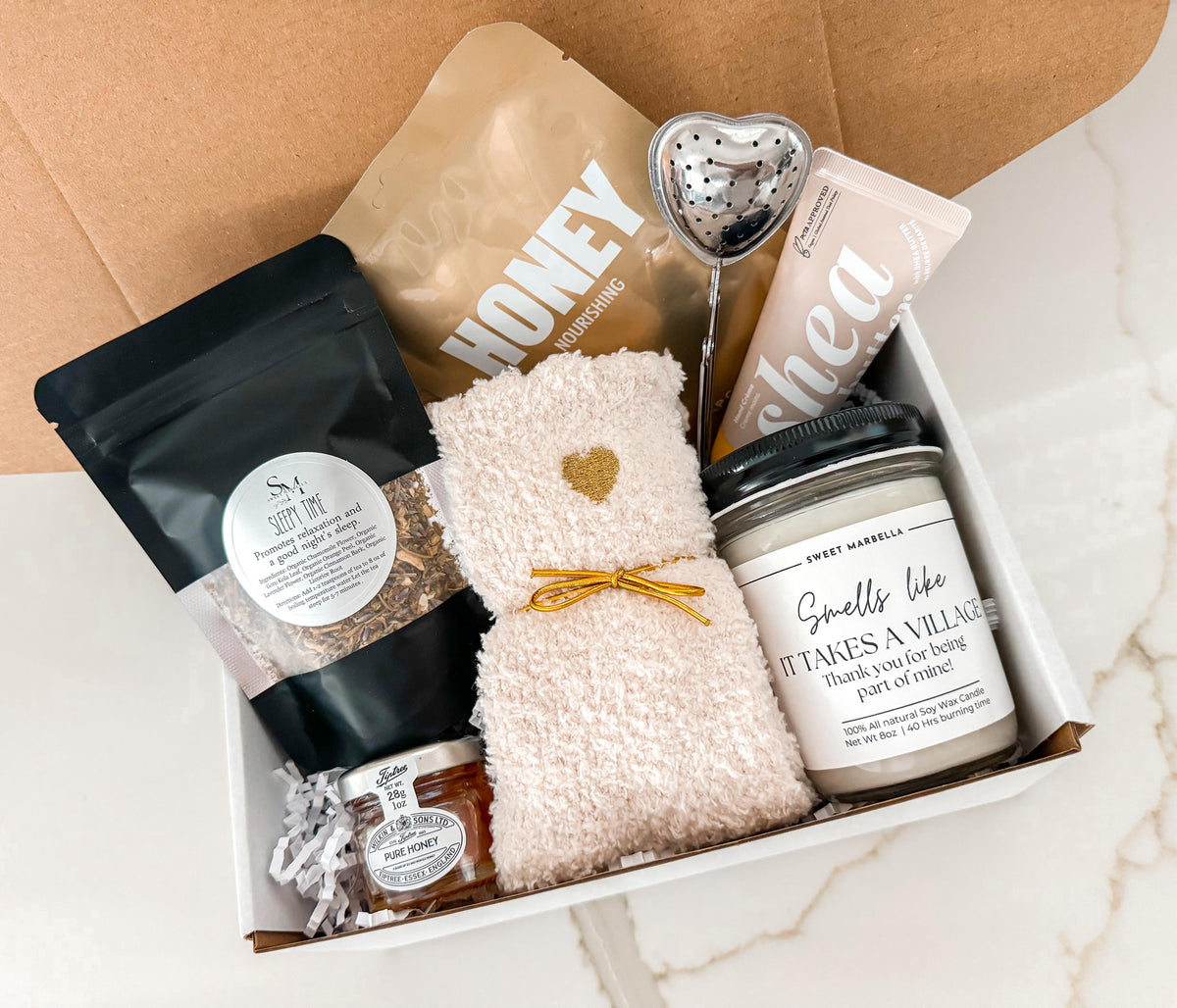 It Takes a Village soy Candle & blanket Gift box - Thank You Candle - Apreciation gift set for teacher or Nanny - Daycare or preschool gifts