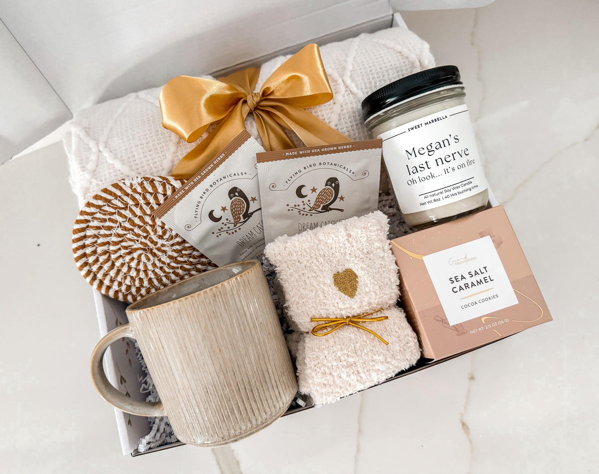 Personalized Last Nerve candle gift set - Funny Gift for Her, Mom funny Gift, BFF Gift - Funny Candle with blanket -  Birthday Gifts