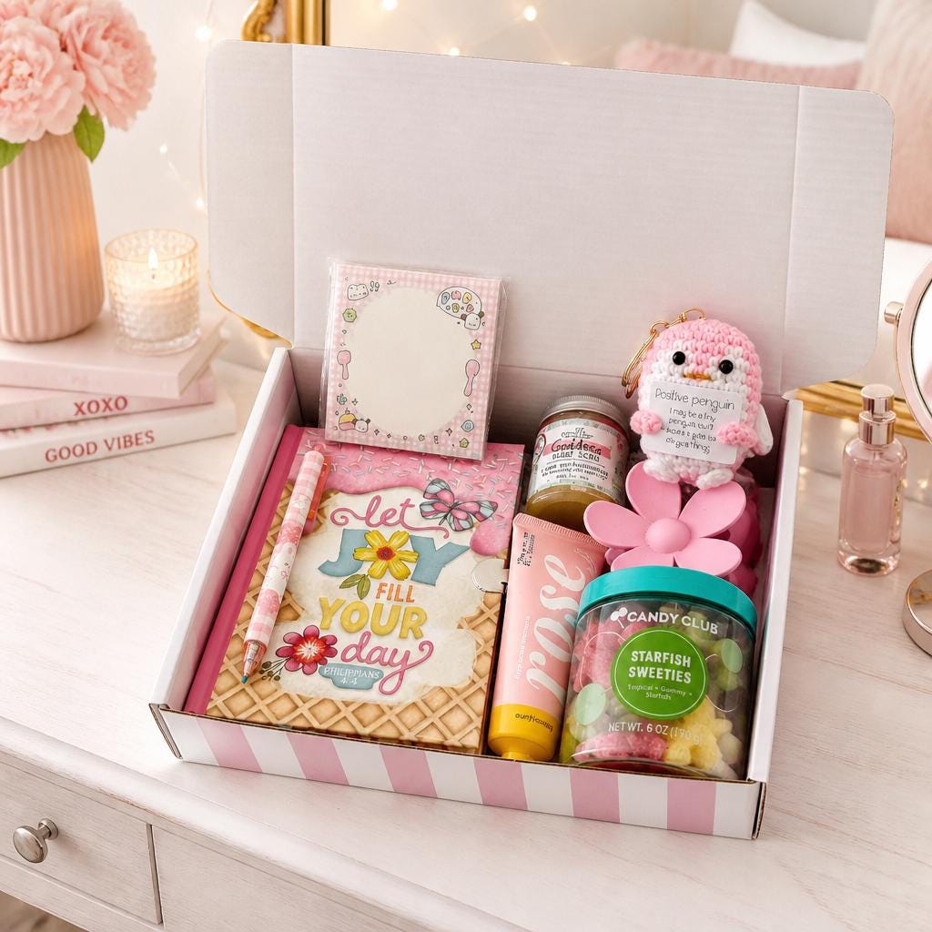 Birthday gift box for a tween girl / Gift basket for tween or teenage girl / spa gift box / Journal Kit for Girls Lockable / Diary Set