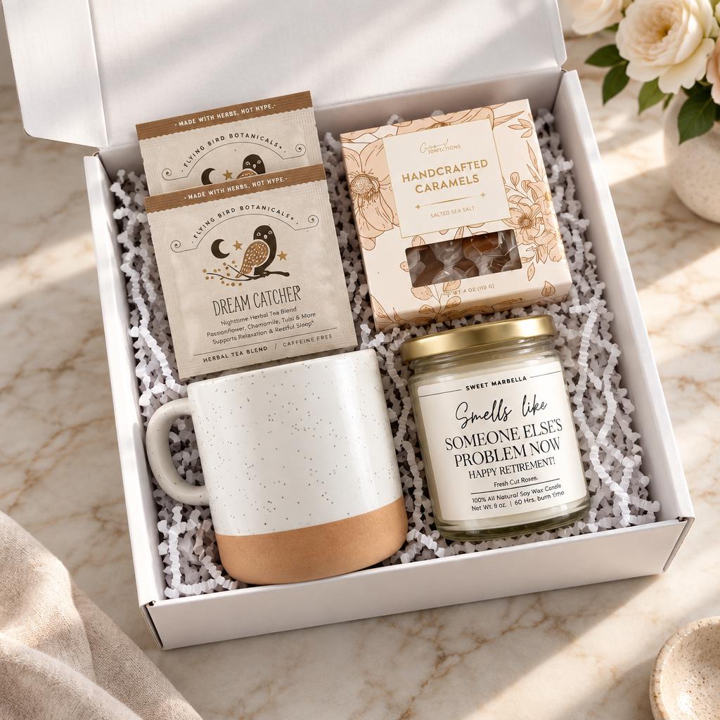 Retirement Gift box with blanket & soy Candle - Smells Like Someone Else's Problem Now - Happy Retirement Funny Gift İdea For Retiree Friend
