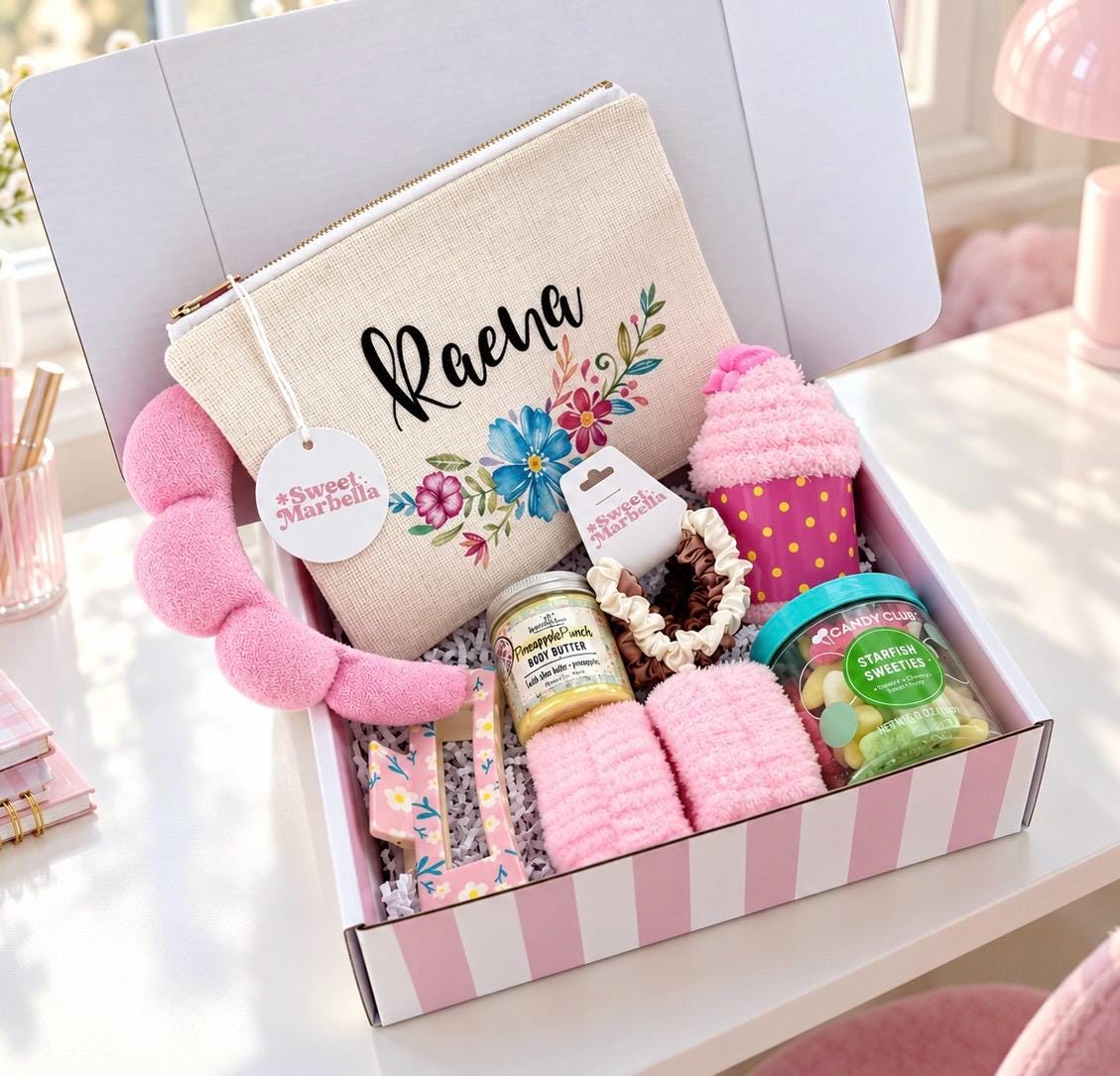 Teen or tween girl birthday gift personalized / Teenager gift basket Get well gift box / Spa gift for Friends Granddaughter niece daughter