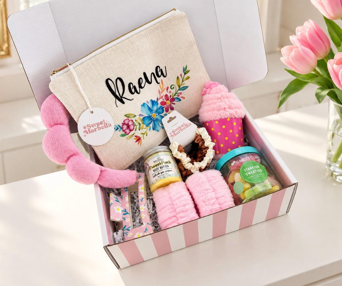 Teen or tween girl birthday gift personalized / Teenager gift basket Get well gift box / Spa gift for Friends Granddaughter niece daughter