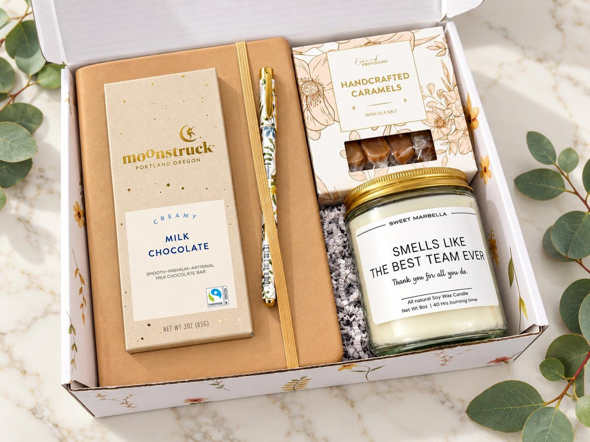 Employee Appreciation Christmas Gift Box • Smells Like the Best Team Ever Candle Gift • Thank You Team Gift • Corporate Gift for Coworkers